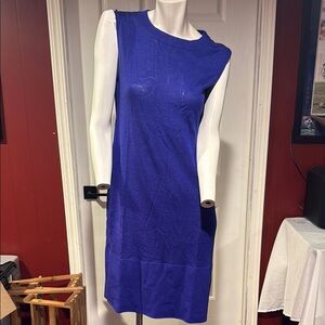 Blue Asymmetrical Sleeveless Cocktail Dress
